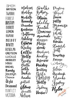 the names of different types of lettering