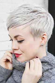 Really Cute Short Hair Cuts And Hairstyles ★ Platinum Pixie Cut, Blonde Short, Long Hairstyle, Sleek Bob, Beachy Waves