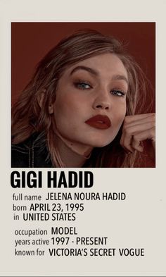 gigi hadid on the cover of her album