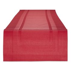 a red table runner on a white background