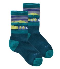 Great for everyday wear, our kids' wool-blend hiking socks are cushioned for extra comfort and made in the USA. Performance fit prevents slipping, bunching and blisters. 58% Merino wool/39% nylon/3% Lycra spandex blend includes responsibly sourced wool. Natural antimicrobial fibers repel bacteria and odor, wick moisture and dry quickly. Machine wash and dry. Seamless construction provides an ultra smooth, invisible feel. Fine-gauge knit for extra durability. Micro crew height falls just below th Natural Antimicrobial, Admiral Blue, Hiking Socks, Kids Socks, L L Bean, Our Kids, Cool Kids, Fabric Care, Moisture Wicking