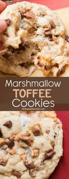 marshmallow toffee cookies with chocolate chips