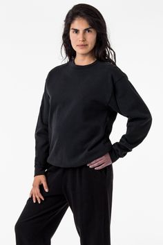 Made from a luxurious 14oz fleece, this crewneck is incredibly soft and warm, yet still breathable and moisture-wicking. The loose fit allows for a full range of motion, making it perfect for everything from running errands to lounging around the house. The ribbed cuffs and hem keep the cold out. This Sweatshirt is Garment Dyed. Our garment-dyed crewneck sweatshirts are dyed after they're sewn, which gives them a more durable and even color, including in the stitching and ribbing. This also mean Work From Home Outfit, Los Angeles Apparel, Garment Manufacturing, South Central, Garment Industry, Almost Perfect, Comfy Sweaters, Fleece Sweater, Construction Materials