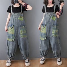 Baggy Denim Blue Jumpsuit Overall, Baggy Utility Denim Overalls, Baggy Denim Blue Overalls With Pockets, Baggy Blue Cotton Overalls, Baggy High-waist Cotton Overalls, Oversized Jumpsuit, Overalls Women, Denim Overalls, Dungarees