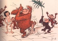 an image of a cartoon character with many people around him and one man holding a palm tree