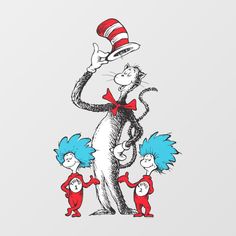 the cat in the hat is surrounded by other cats