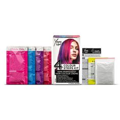 The Stargazer 4 Color Strips Hair Color Kit is ideal for anyone who wants to experiment with different hair colors. You can easily create stunning color combinations that have been tailored for maximum impact with 4 sachets of semi-permanent hair dye. When applied to pre-lightened hair, the long-lasting formula lasts up to 15 washes, giving you a bold, vibrant look that lasts. All of the colors in the kit are vegan and cruelty-free, making it an excellent choice for those seeking a more ethical hair dye option. The conditioning formula includes a conditioner, which keeps your hair silky and soft after application. The kit is made in the United Kingdom, making it a high-quality, trustable option for your hair color needs. Key Product Feature Why Have One Shade Of Hair Color: The kit contain Color Stripping Hair, Lightened Hair, Hair Stripping, Semi Permanent Hair Dye, Multi Colored Hair, Hair Silky, Different Hair Colors, Semi Permanent Hair Color, Different Hair