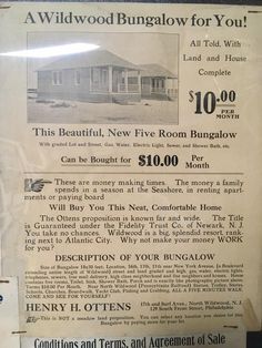 an old advertisement for a new home in the wildwood burlingow for you