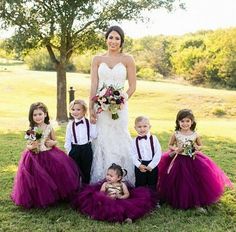 Plum Wedding Colors, Burgundy Flower Girl Dress, Juliet Dress, Wedding Theme Color Schemes, Mom And Baby Outfits, Plum Wedding, Cape Wedding Dress, Bridesmaid Attire, Princess Gown