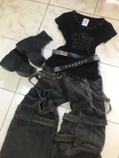 Affliction Outfits, Outfit Ideas For School, Trashy Outfits, Alt Outfits, Y2k Emo, My Makeup