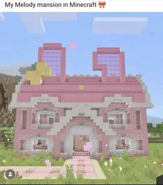 an image of a pink house in minecraft