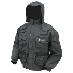 a jacket with hood and zippers on it