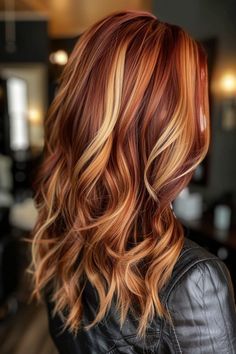 Fall Hair Highlights, Red Hair With Blonde Highlights, Red Blonde Hair, Lighter Hair, Ginger Hair Color, Auburn Hair, Red Hair Color, Ginger Hair, Hair Color Trends