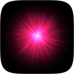 the bright red light shines brightly in the dark sky, creating a star like effect