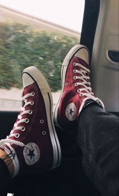 Red Converse Aesthetic, Dark Red Converse, Converse Aesthetic, Aesthetic Shoes, Swag Shoes, Dream Shoes