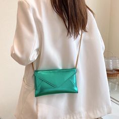 Women’s Clutch/Crossbody Bag, Color Is Shiny Green Green Crossbody Bags For Party, Green Crossbody Party Bag, Green Shoulder Bag For Spring Party, Green Crossbody Party Bags, Spring Green Shoulder Bag For Party, Spring Party Green Shoulder Bag, Green Crossbody Evening Bag For Party, Green Crossbody Clutch For Shopping, Green Crossbody Clutch For Party