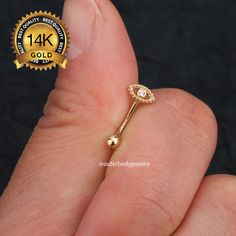 Sold in a single piece Material: 14K Solid Gold (Stamped 14K for Purity Authenticity) 5A Grade Cubic Zirconia Gemstones Size: Bar Thickness: 16 Gauge (1.2mm) Bar Length: 8mm 14K Solid Gold Clear CZ Eye Rook Earring/Eyebrow Ring/Rook Barbell/Curved Barbell/Rook Piercing/Eyebrow Jewelry/Cartilage Piercing/Gift for her/Mother's day jewelry gift/Christmas gift/Valentine's Day Gift/Minimalist Jewelry/Minimalist earrings/Dainty Jewelry/light weight earring You won't miss this gorgeous eye sparkle curv Eye Sparkle, Jewelry Goals, Eyebrow Piercing Jewelry, Ear Stacks, Piercing Eyebrow, Eyebrow Jewelry, Ear Piercings Cartilage, Eyebrow Ring, Eyebrow Piercing