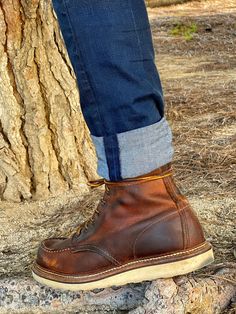 Red Wing Moc Toe Outfit, David Beckham Boots, Mens Fashion Winter, Red Wing Style