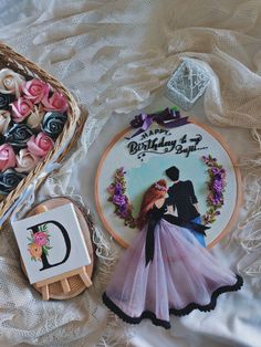 a cake and some decorations on a table