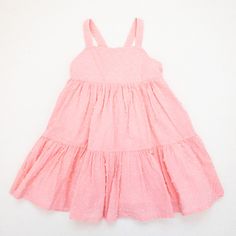 This Adorable Pale Pink Sundress Is Perfect For Spring And Summer! Dress Has A Cute Textured Polkadot Pattern. Dress Is Crisp Lightweight Cotton And Is Fully Lined And In Excellent Condition. Only Worn A Few Times. No Wear And Tear. It’s Practically Brand New. Size 3t. Spring Playwear Dress With Ruffle Hem, Pink Ruffle Hem Dress For Playdate, Pink Tiered Cotton Dress, Pink Cotton Twirl Dress With Ruffle Hem, Cute Tiered Sundress, Pink Sundress, Pattern Dress, Polka Dot Pattern, Kids' Dresses