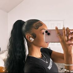 hair , ponytail , inspo , sleek , pretty , melanin , black girl , edges Hair Twist Styles, Hairdos For Curly Hair, Hot Hair Styles, Hair Ponytail Styles