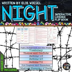 a poster with barbed wire on it that says, write by lie wise night interactive literature unit