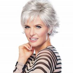 Short Natural Pixie Wig with Bangs Silver Grey Wig for Women Straight White Hair Fluffy Short Hair, Grey Hair Wig, Silver Wigs, Grey Wig, Silver Grey Hair, Short Hair Wigs, Pixie Cut Wig, Brown Wig, Short Pixie Cut