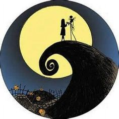 a halloween ornament with a man and woman standing on top of a wave