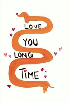 an orange snake with the words love you long time