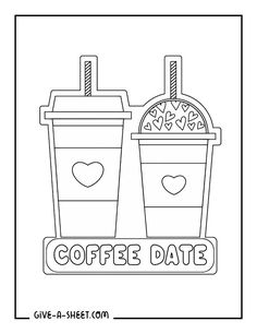 two cups with drinks and the words coffee date