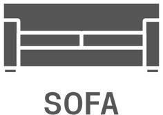 an image of sofas with the word sofa below it and above them are two different images