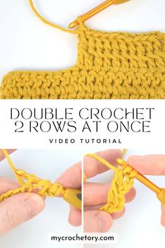 the double crochet 2 rows at once video is shown in front of it