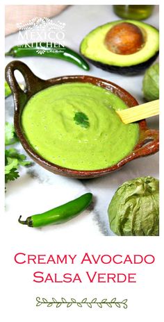 an image of creamy avocado salsa in a bowl