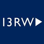 the 13rw logo is shown in white on a blue background with an arrow