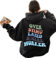 Oversized Casual Hoodie For Work, Casual Oversized Hoodie For Workwear, Casual Cotton Hoodie For Work, Preppy Tee, School Social Worker, Social Worker Gifts, Hoodie For Women, College Sweatshirt, Social Worker