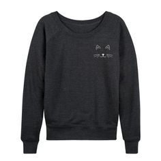 She'll love the look and feel of this Women's Cat Face Graphic Fleece. She will love showing off her style with this Women's Cat Face Lightweight French Terry Sweatshirt. FEATURES Scoopneck Long SleevesFABRIC & CARE Cotton/Polyester Machine wash Imported Size: Medium. Color: Heather Charcoal. Gender: female. Age Group: kids. Face Graphic, How To Show Love, Cat Face, Her Style, French Terry, Heathers, Fabric Care, Heather Grey, Tops & Tees