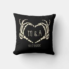 Skeleton Hands Heart Shape Wedding Photo Throw Pillow Hands Heart Shape, Wedding Koozies, Heart Shaped Frame, Goth Style, Halloween Pillows, Heart Hands, Skeleton Hands, Halloween Wedding, Heart Wedding