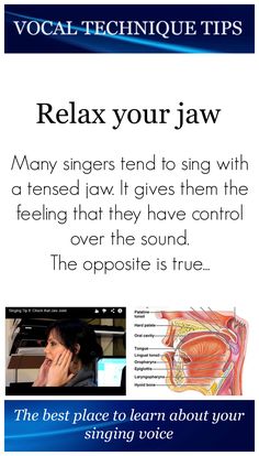 a poster with the words relax your jaw and an image of a woman talking on her phone