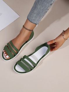 Minimalist Open Toe Sandals | EMERY ROSE Trendy Eva Jelly Sandals, Eva Slip-on Jelly Sandals, Eva Jelly Slip-on Sandals, Rose Minimalist, Sandals Shein, Sneakers Slippers, Pretty Sandals, Handmade Slippers, Denim Jewelry