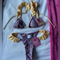 Marigold Bikini Brand New With Tags Size Xs Body Stickers, Swim Shoes, Strawberry Milk, Cute Swimsuits, People Shopping, Hiking Pants, Suit Shop, Shop Wallpaper, Womens Makeup