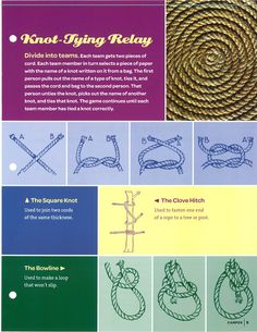 the instructions for how to tie a knot in knots and other things that you can do with