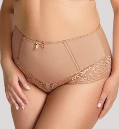 Sexy retro-look panty features a tantalizing band of sheer lace at front and a soft microfiber body. Made of polyamide, elastane and cotton. Sewn-on elastic around inner waist for a close, stay-up fit. Stretch microfiber body has a sheer lace inset at front. Non-stretch satin trim at front with bow at center of waist. Side panels give a more comfortable wraparound fit. Seamless rear. Sewn-on elastic around inner leg opening for fit. High rise. Moderate, "cheeky" rear coverage. Sewn-in cotton cro Honey Latte, Stretch Lace Top, Full Cup Bra, Early Spring Outfits, Outfits 2022, Lace Inset, Current Fashion Trends, Trends 2022, Bra And Panty Sets