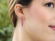 These stunning Pink Tourmaline earrings are designed as open hoops and wire wrapped with luxury, rarest Pink Tourmalines. The color of these gems is absolutely fantastic, bright and vibrant – really unique find! The earrings are very elegant and delicate. These earrings will fit any outfit – they’re perfect for everyday and will compliment any [...] Tourmaline Earrings, Lace Earrings, Open Hoop Earrings, Solid Gold Earrings, Mismatched Earrings, Opal Bracelet, Pink Gemstones, Pink Amethyst, Threader Earrings