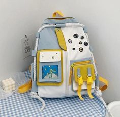 Features:

Be excited to go back to school with our new Baby Blue Color Block School Backpacks 

Comes in a beautiful baby blue color that can easily match with any of your cute school uniform/outfits! 
Dimensions: 31cm x 45cm x 13cm

** Pins and keychains were used as props and are sold separately**