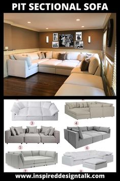 pit sectional living room collage Sectional Living Room Ideas