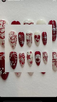 Maroon And Pink Nails, Nail Designs Red And White, Japanese Style Nails, 2d Nail Art, Cherry Nails, Japanese Nails