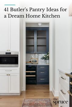 A butler's pantry makes entertaining easier by providing storage, prep, and display space. Discover butler's pantry ideas for every style. #dreamkitchen #kitchendecorideas #kitchentile #classickitchen #whitekitchens #kitchenpantry #apartmentdecor #apartmentdecoratingonabudget #apartmentliving #smallspacedecorating #thespruce Butler Cabinet Ideas, Making A Butlers Pantry, Butlers Pantry With Beverage Fridge, Cabinet Inset In Wall, Butlers Pantry Kitchen Layout, Butlers Pantry Refrigerator, Butler Pantry With Sink And Dishwasher, Butlers Kitchen Pantry, Pantry With Beverage Station