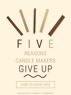 the cover of five reasons candle makers give up