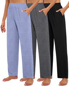 PRICES MAY VARY. Soft & Stretchy Material: women's wide leg yoga pants are made of 60% polyester, 35% rayon, 5% spandex; They're soft and don't feel heavy! Thick enough to be warm, but not sweaty; If you want be comfortable, and these pants fit the bill Elastic & Wide Leg: you will love the wide leg look, lightweight and flowy with a subtle sheen that makes you look elegant; They have slightly elastic waist to cinch you, that come to be attractive both front and back Suitable Size: the stretchy Wide-leg Comfort Stretch Pants For Loungewear, Womens Sweat Pants, Wide-leg 4-way Stretch Loungewear Pants, Versatile Wide Leg Pull-on Pants For Loungewear, Comfort Stretch Pull-on Lounge Pants, Yoga Sweatpants, Versatile Wide Leg Pull-on Lounge Pants, Amazon Pants, Best Travel Pants