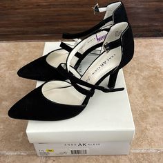 Black Strappy Closed Toe Heels. Size 7.5 Brand New Never Worn About A 2” Heel Black Heels Closed Toe, Close Toed Heels, Heels Closed Toe, Closed Toe Heels, Baby Room Inspiration, Anne Klein Shoes, Wrap Heels, Anne Klein, Shoes Black